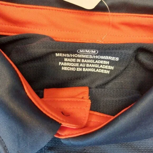 Chicago Bears Mens Size M Short Sleeve Golf Polo Shirt Navy Blue Team Apparel - Picture 3 of 6